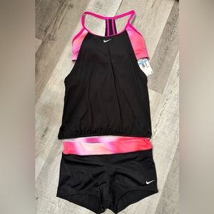Nike tankini swim 2 piece bathing suit tank and shorts